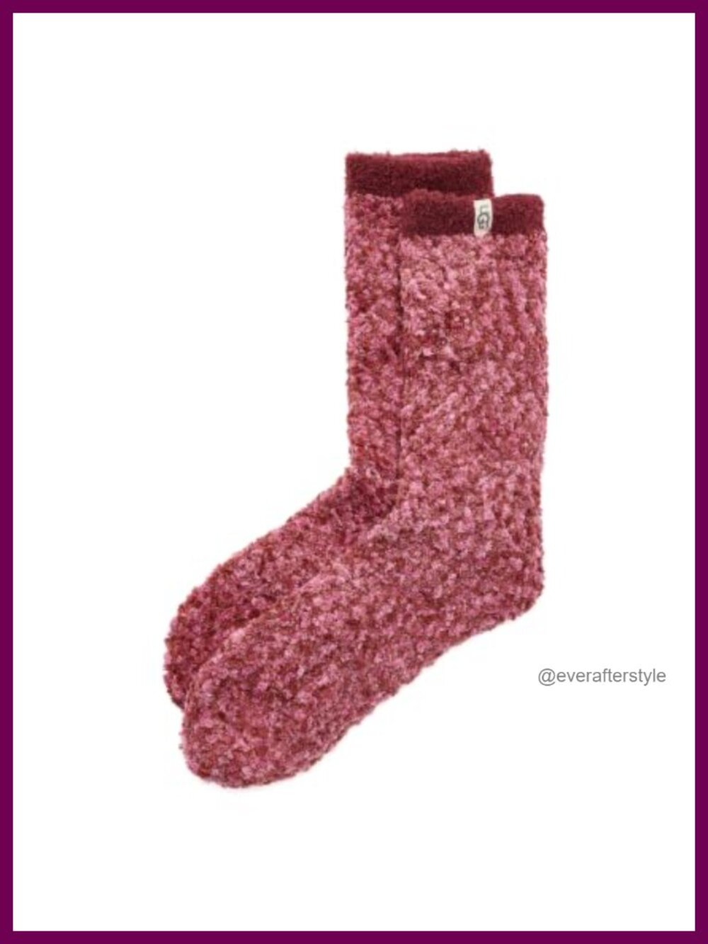 Cozy Chenille Crew Socks Recycled Polyester Blend 9.5 In Fit Shoe 5-10